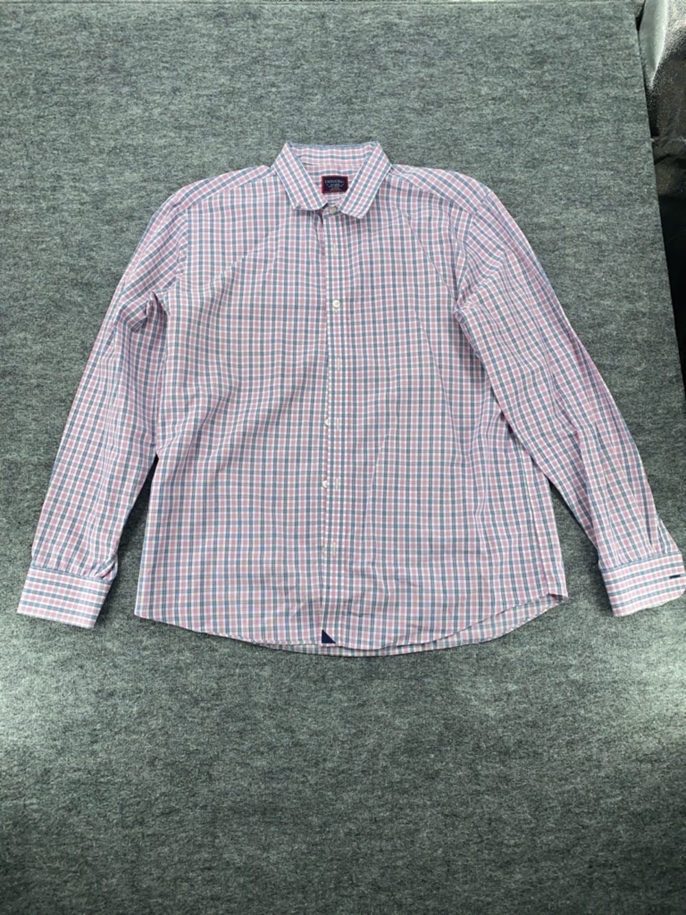 UNTUCKit Pink Blue Plaid Button Front Shirt XXL Wrinkle Free